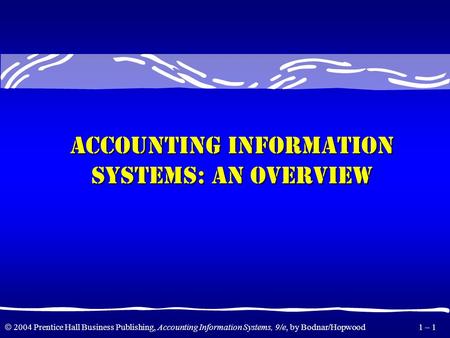 Accounting Information Systems: An Overview
