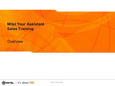 Mitel Your Assistant Sales Training