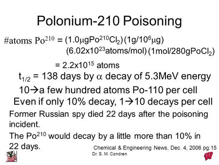 Polonium-210 Poisoning #atoms Po210 =