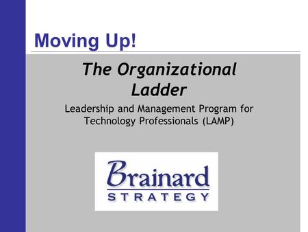 Moving Up! The Organizational Ladder Leadership and Management Program for Technology Professionals (LAMP)