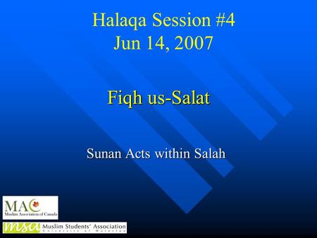 Sunan Acts within Salah