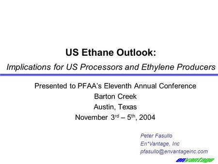 Presented to PFAA’s Eleventh Annual Conference