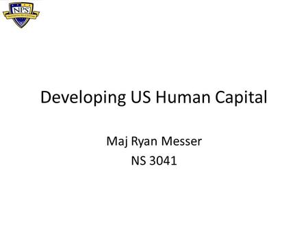 Developing US Human Capital