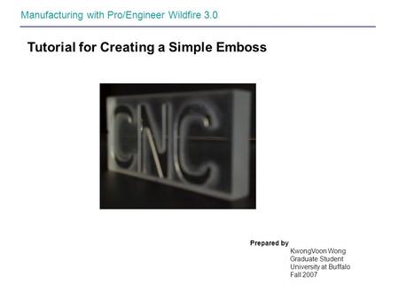 Tutorial for Creating a Simple Emboss