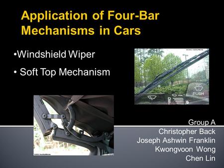 Application of Four-Bar Mechanisms in Cars
