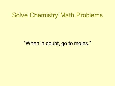 Solve Chemistry Math Problems