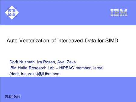 Auto-Vectorization of Interleaved Data for SIMD