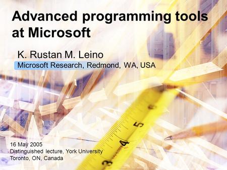 Advanced programming tools at Microsoft