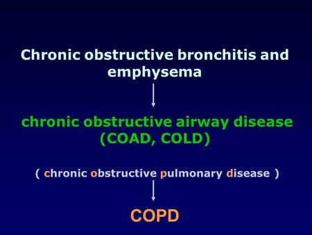 Chronic obstructive bronchitis and emphysema