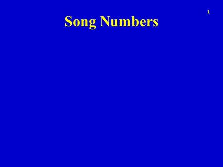 Song Numbers.