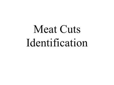 Meat Cuts Identification