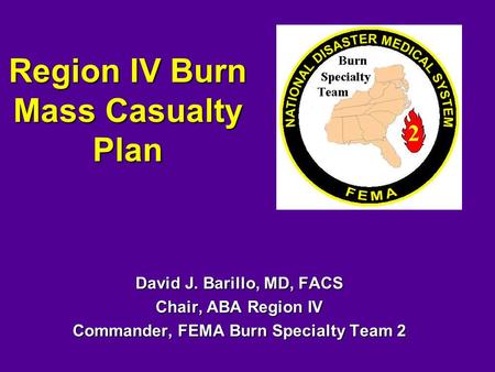 Region IV Burn Mass Casualty Plan