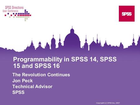 Programmability in SPSS 14, SPSS 15 and SPSS 16