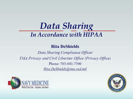 Data Sharing In Accordance with HIPAA