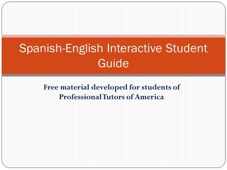 Spanish-English Interactive Student Guide