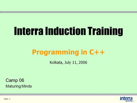 Interra Induction Training