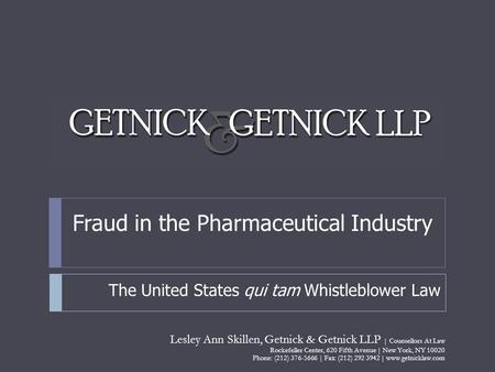 Fraud in the Pharmaceutical Industry