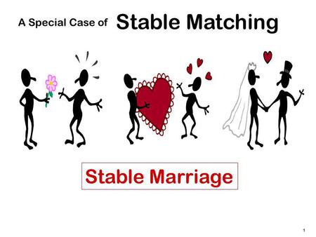 1 Stable Matching A Special Case of Stable Marriage.