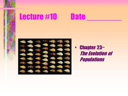 Lecture #10 Date ________