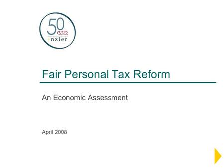 Fair Personal Tax Reform An Economic Assessment April 2008.