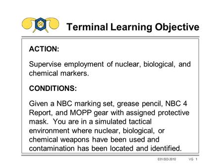 Terminal Learning Objective
