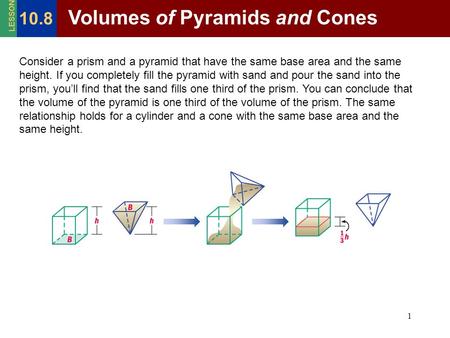 Volumes of Pyramids and Cones