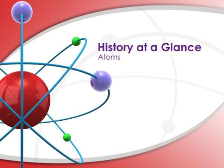 History at a Glance Atoms.