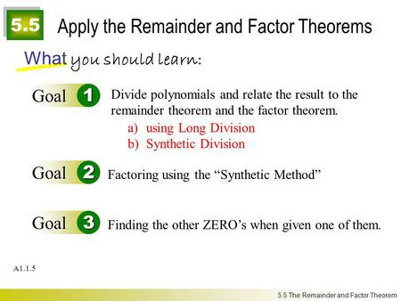 Apply the Remainder and Factor Theorems