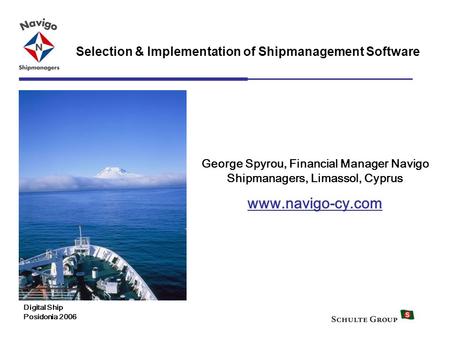 George Spyrou, Financial Manager Navigo Shipmanagers, Limassol, Cyprus