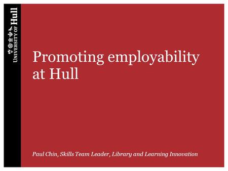 Promoting employability at Hull