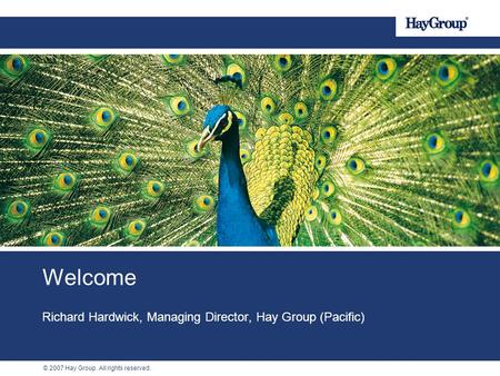 Richard Hardwick, Managing Director, Hay Group (Pacific)