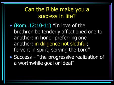 Can the Bible make you a success in life?