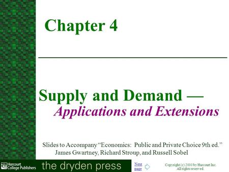 Supply and Demand — Applications and Extensions