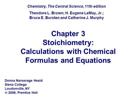 Chemistry, The Central Science, 11th edition