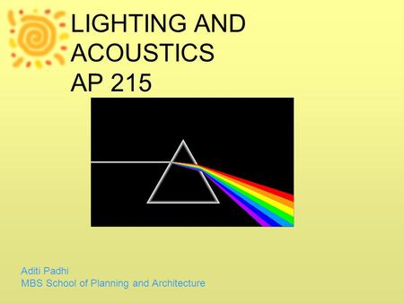 LIGHTING AND ACOUSTICS AP 215