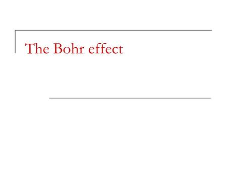 The Bohr effect.