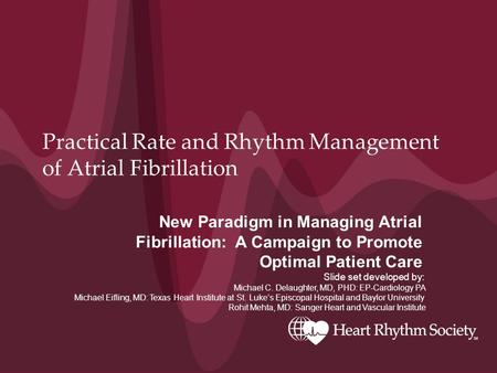 Practical Rate and Rhythm Management of Atrial Fibrillation