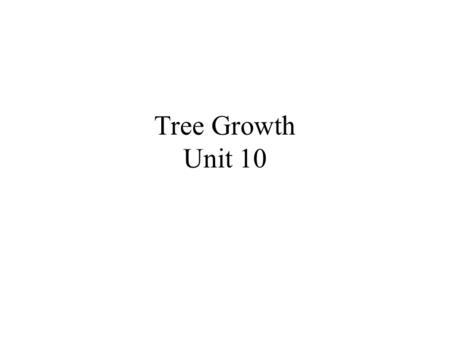 Tree Growth Unit 10.