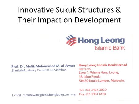 Innovative Sukuk Structures & Their Impact on Development