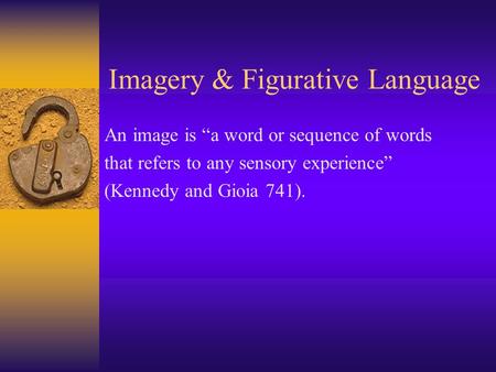 Imagery & Figurative Language