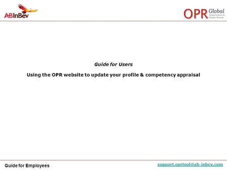 Using the OPR website to update your profile & competency appraisal