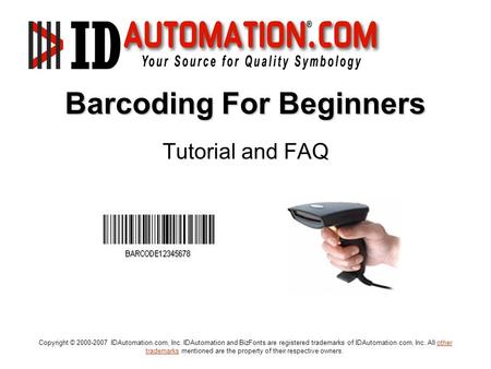 Barcoding For Beginners