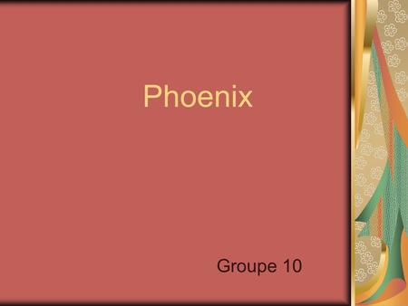 Phoenix Groupe 10. Petra 17 years old I have one brother My hobbies are watching television, play tennis, party with my friends study high school business.