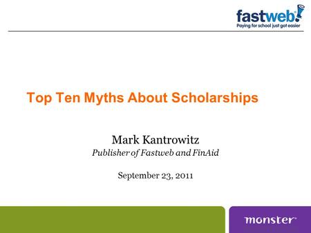 Top Ten Myths About Scholarships