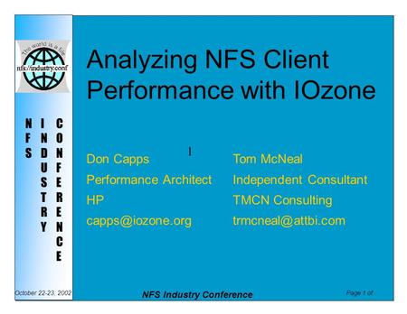 Analyzing NFS Client Performance with IOzone