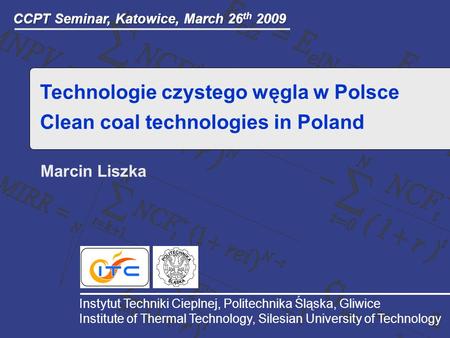 Technologie czystego węgla w Polsce Clean coal technologies in Poland