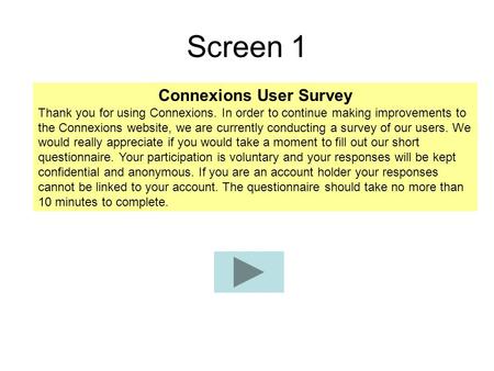 Connexions User Survey