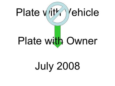 Plate with Vehicle Plate with Owner July 2008. Plate with Owner Applies to the Following Vehicles Commercial Vehicles Noncommercial Vehicles Trailers.
