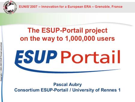 The ESUP-Portail project on the way to 1,000,000 users