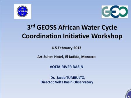 3rd GEOSS African Water Cycle Coordination Initiative Workshop